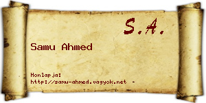 Samu Ahmed névjegykártya